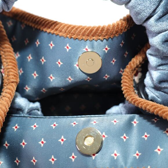 Spartina 449 Crossbody Velvet Handle Bucket Bag - White Hall Blossom Sprig - NWT - Picture 11 of 15